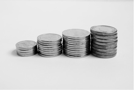 A stack of coins in a row